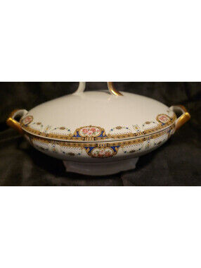 Vintage T&V Limoges Intricately Painted Covered Dish w/ Lid – Stamped on Bottom